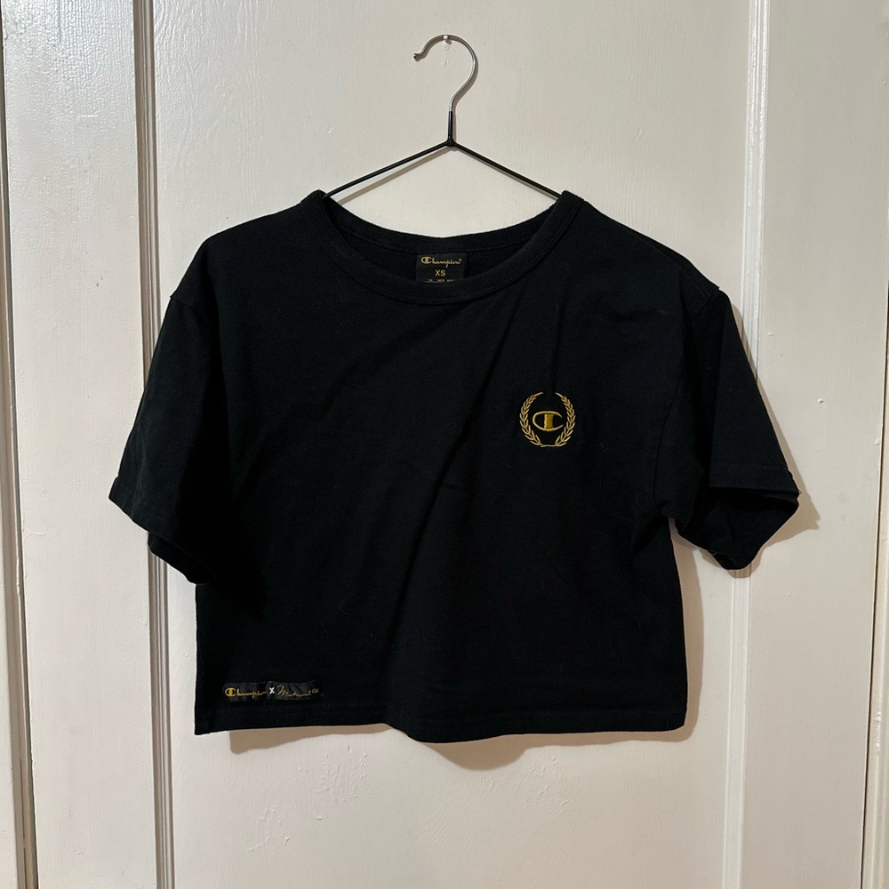 Champion x Muhammad Ali Cropped Tee — Black Boxy Fit — Women’s XS